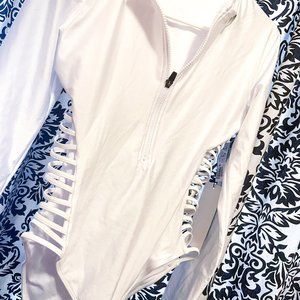 White One Piece Bathing Suit UPF 50+